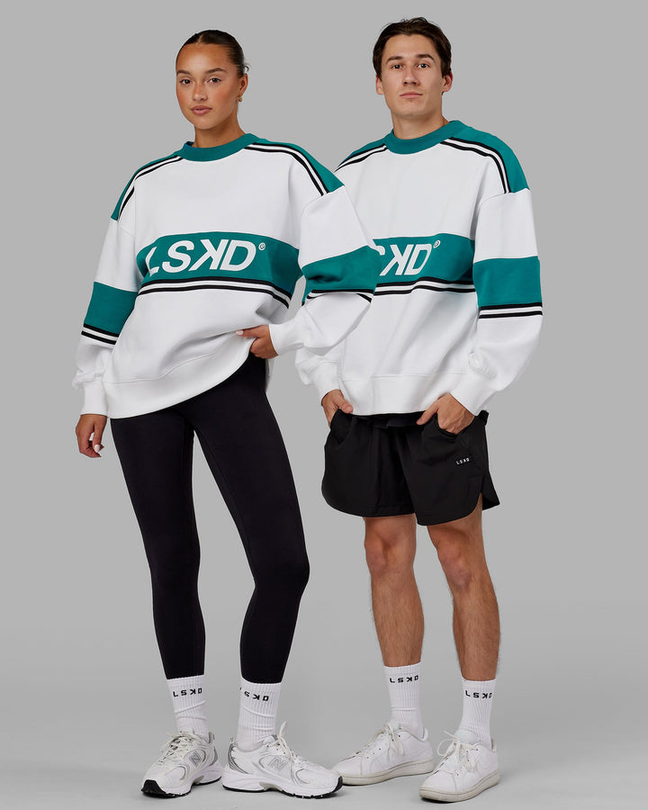 Unisex A-Team Sweater Oversize - White-Deep Lake