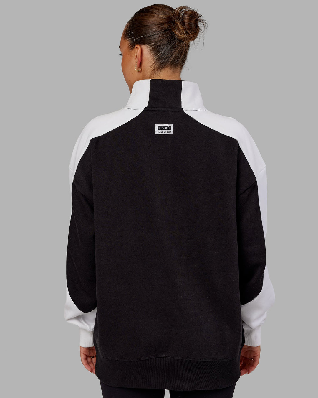 Unisex Alumni 1/4 Zip Sweater Oversize - Black-White