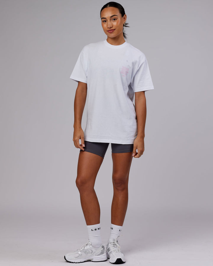 Unisex Good Times Heavyweight Tee Oversize - White-Petal Pink
