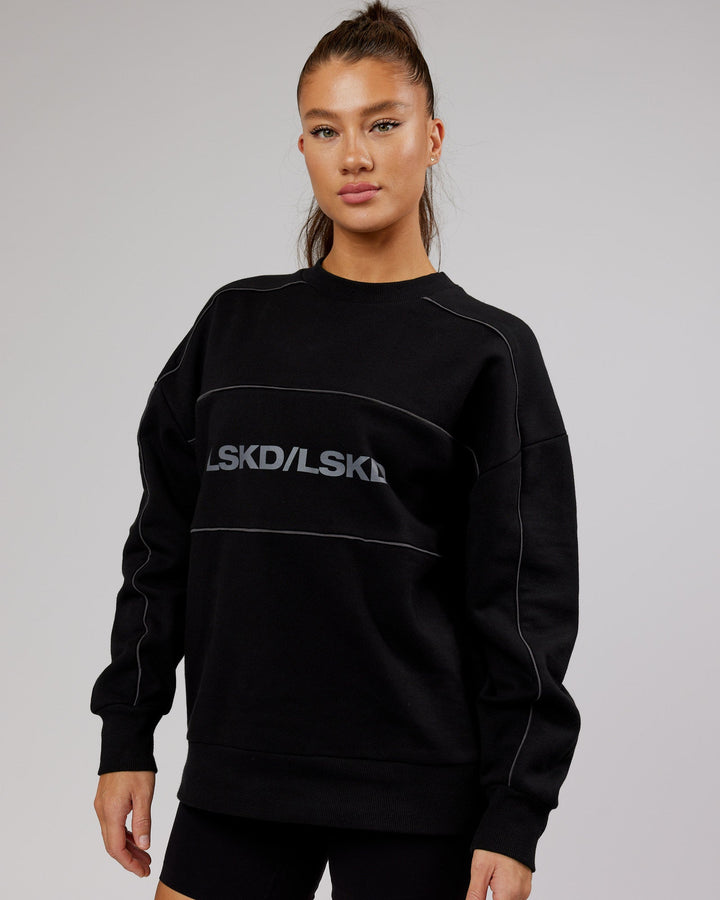 Unisex Impact Sweater Oversize - Black-Grey