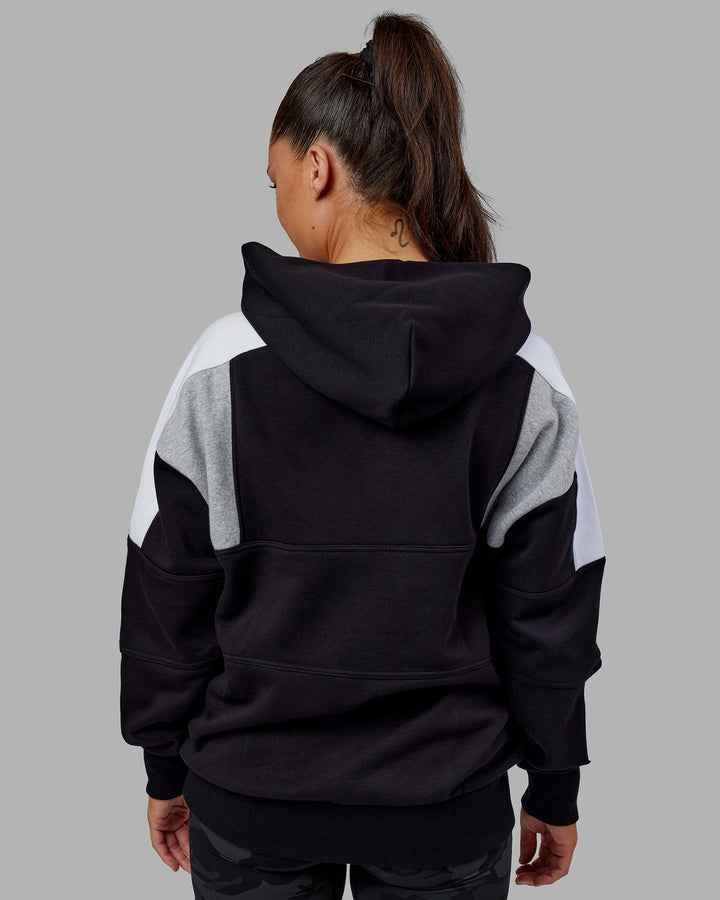 Unisex Slam Hoodie Oversize - Black-Lt Grey Marl