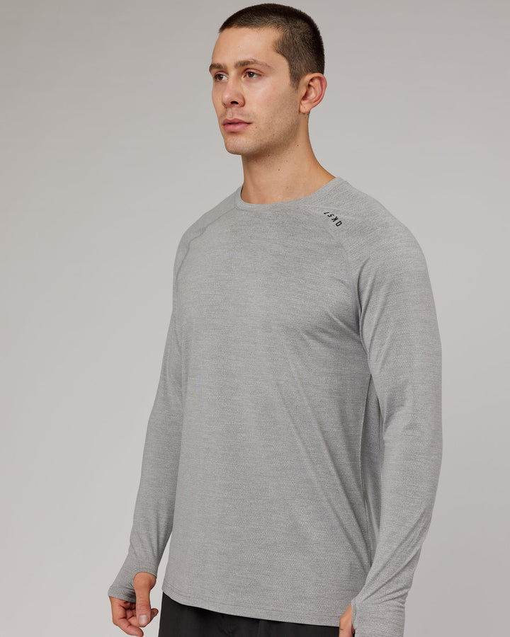 Perform VapourFLX LS Tee - Lt Grey Marl