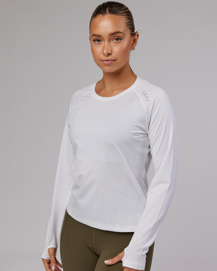 Perform VapourFLX LS Tee - White Marl